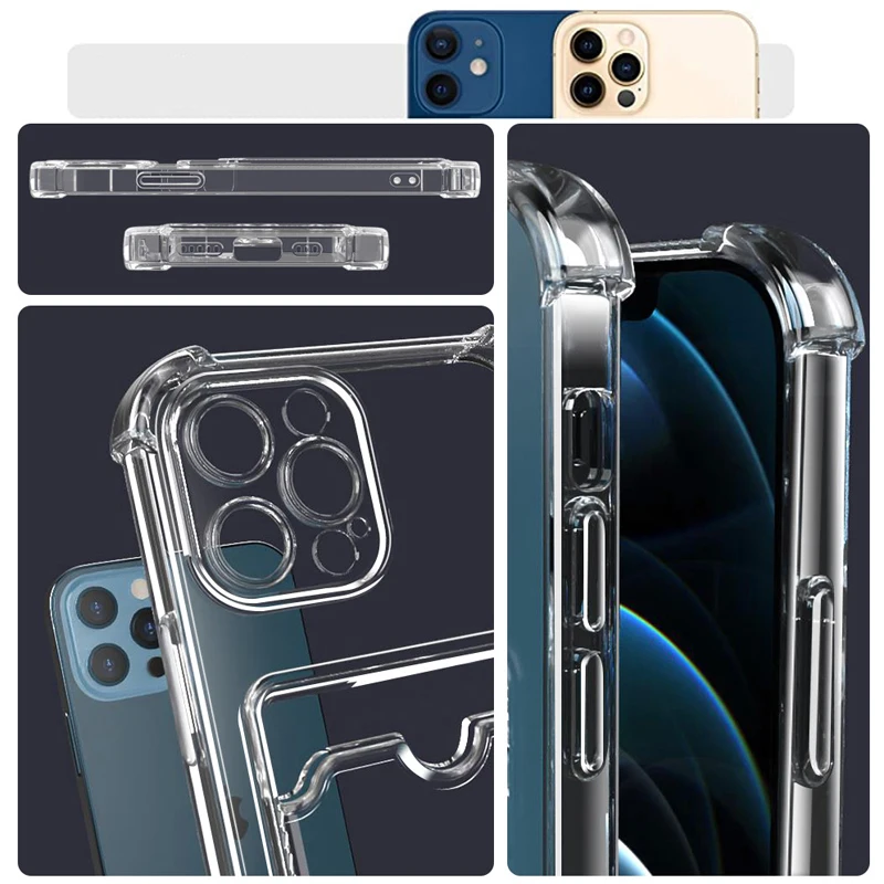 Transparent Card Slot Phone Cover with Enhanced Protection and Sleek Design