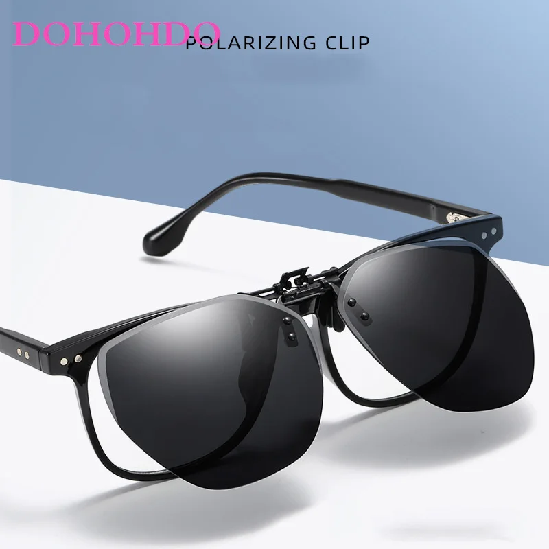 Men Fashion Clip On Polarized Sunglasses Lens Women Driver Flash Mirror