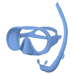 Enhanced Anti-Fog 180° Snorkeling and Diving Mask with Breathing Tube (Light blue)