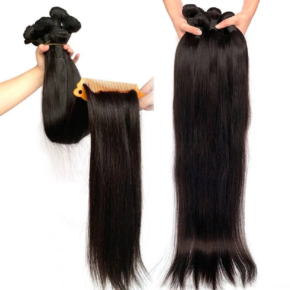 Human Hair Brazilian Virgin Hair Weft with Closure 3/4 Bundles 4x4 13x4 lace closure