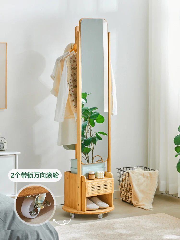 Mirror full-length mirror full-length mirror bedroom floor mirror rotating  coat stand multi-functional fitting mirror - AliExpress