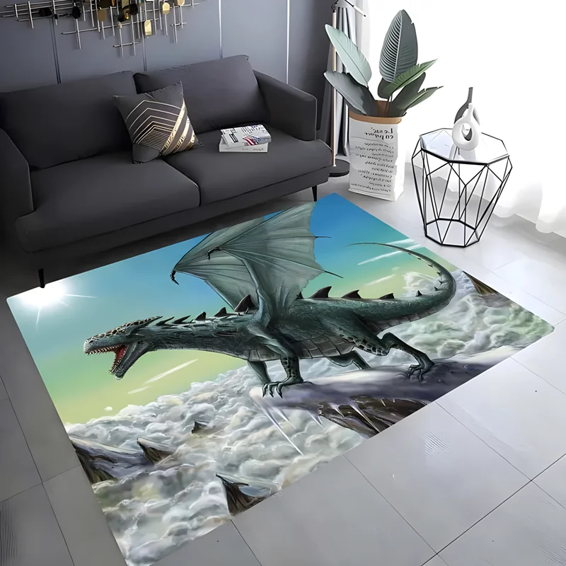 Dragon print carpet living room bedroom housewares garden lawn mat baby mat bathroom kitchen non-slip birthday present