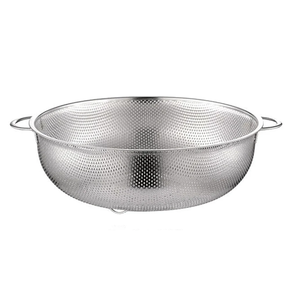 

Stainless Steel Kitchen Colander Strainer Vegetable Washing Basket Bowl For Rice Vegetable Rice Fruit Pasta
