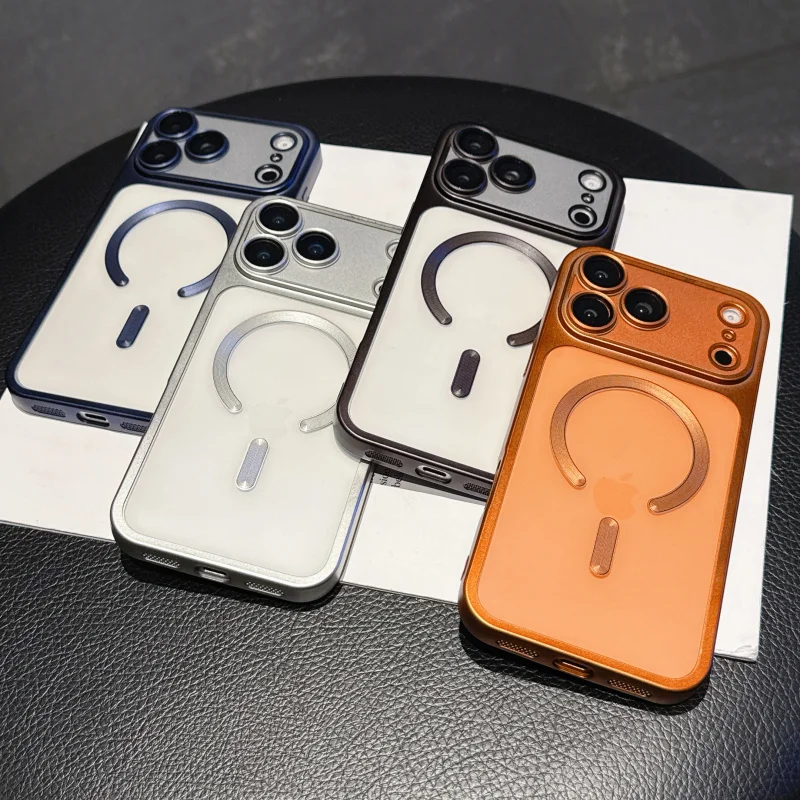 Luxury Magnetic Wireless Charging Phone Case For Iphone With Lens Guard_voghion.com