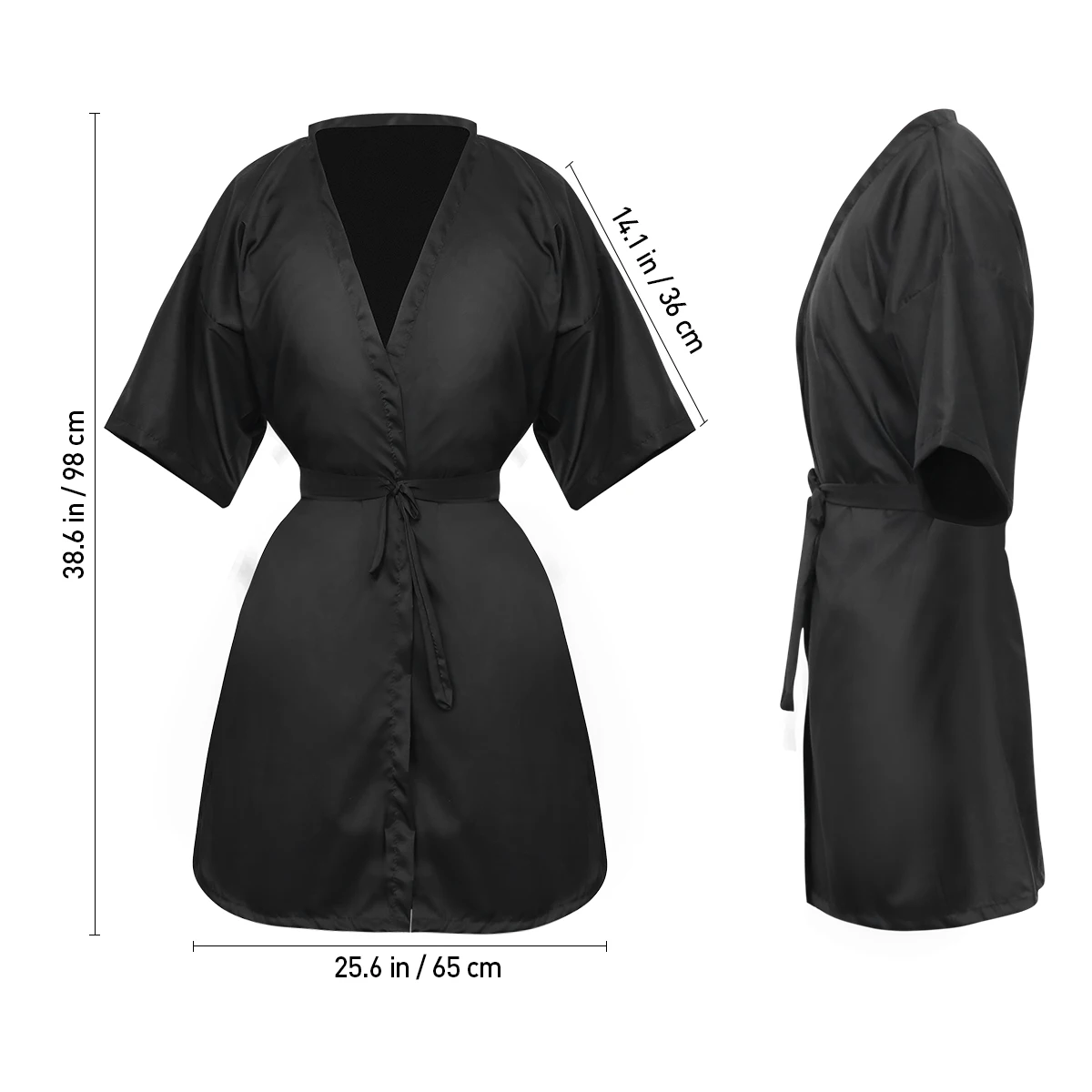 1PC Salon Client Gown Robes Cape Hair Salon Hair Cutting Smock for Clients Kimono Style Black Hairdressing Cape Client Smock 5