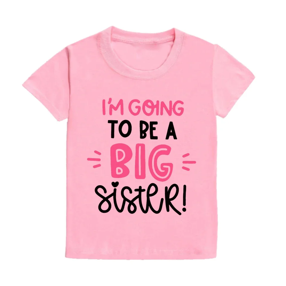 I'm Going To Be A Big Sister T-shirt Baby Announcement Big Sister Sibling Clothes Tops Toddler Rainbow Shirt Girl Kids Clothing 4