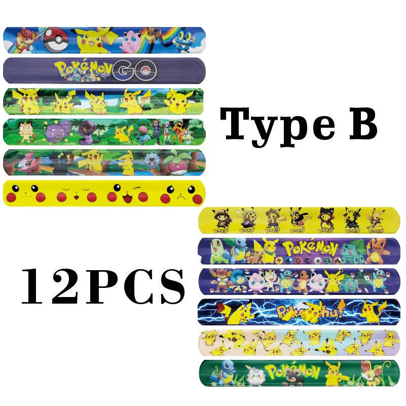 Pokemon Snap bracciali Pikachu Figurine Anime Wristband bambino Pocket Slap  Band Puzzle Toys For Boys Girls Birthday Party Gifts - AliExpress