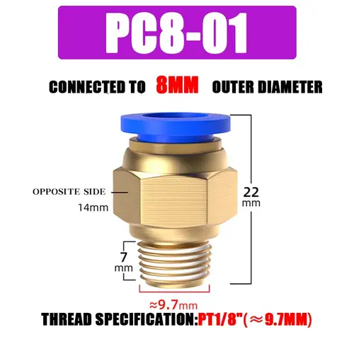 10/50PCS Pneumatic Fitting Air Connector PC 4mm 6mm 8mm 10mm 12mm Thread 1/8" 1/4" 3/8" 1/2" Hose Fittings Pipe Quick Connectors - Image 18