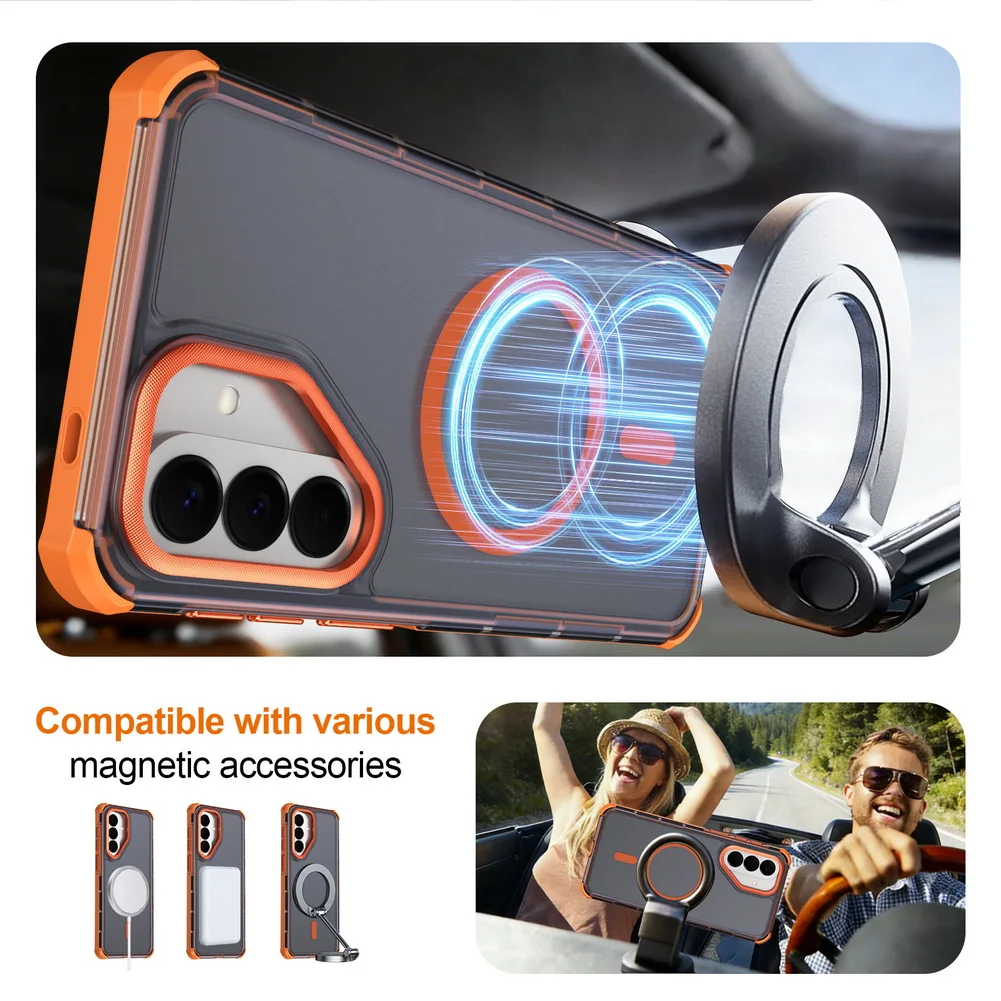 Corner-Reinforced Drop-Proof Matte Magnetic Protective Case