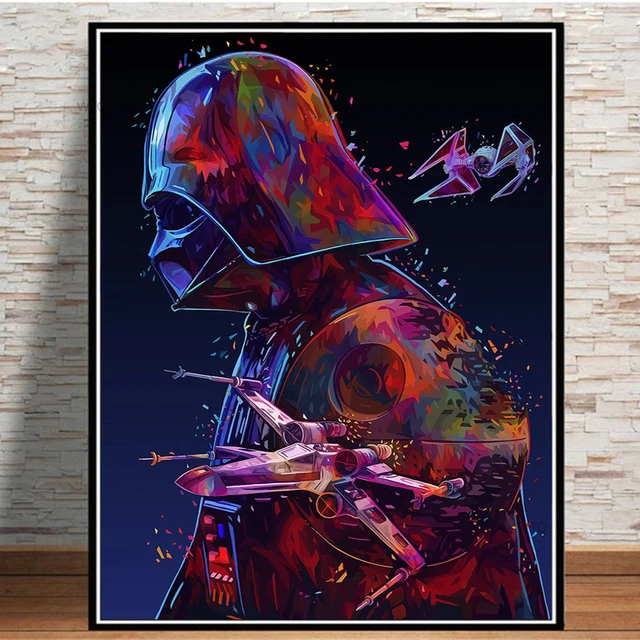 Classic Science Fiction Movie Star Wars Painting By Numbers Wall Art  Darkside Darth Vader Oil Painting