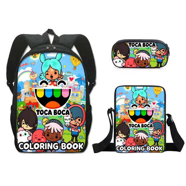 Toca Boca Life World Game Backpack Toca Boca School Bags Girls Boys ...