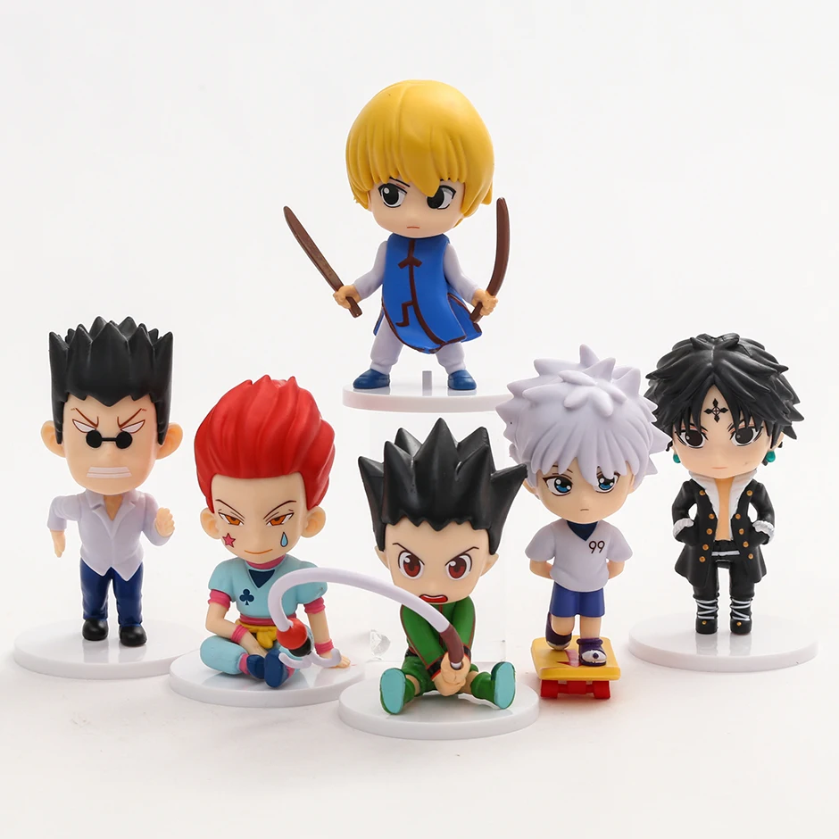 

Hunter×Hunter Gon Freecss Killua Zoldyck Kurapika Leorio Hisoka Chrollo Lucilfer Q Ver PVC Figures Toys Car Decoration Dolls