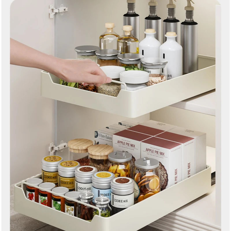 Slide Out Cabinet Organizer Sliding Drawer Pantry Shelf With Damping Guide Nylon Adhesive Heavy Duty Slide Out Pantry Shelves Fo 1