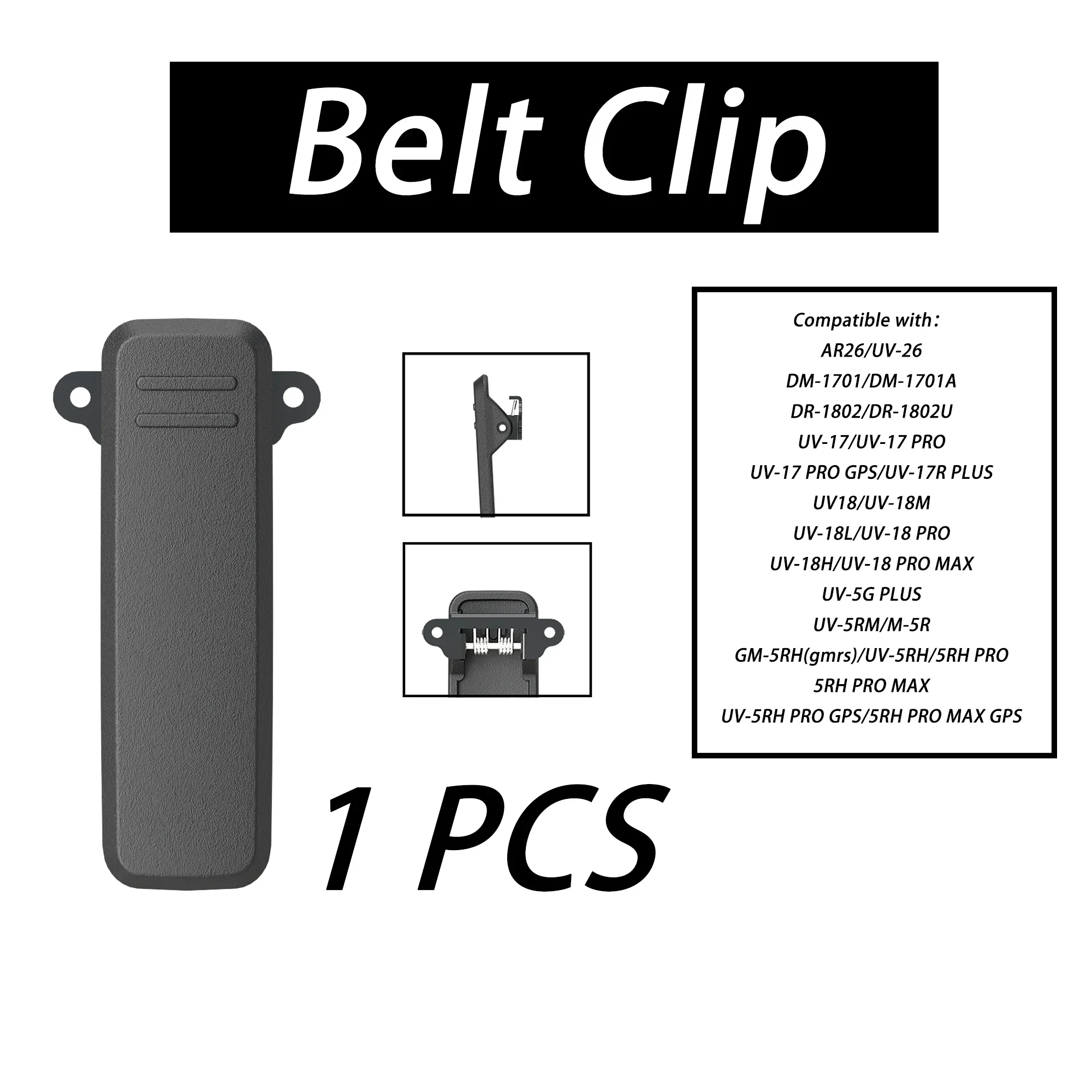Premium Belt Clip Set for Two-Way Radios - Durable Back Clamp Support for Walkie Talkie Accessories (1/5/10PCS)
