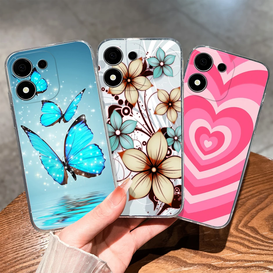 Sweet Lovely Girl Dustproof Transparent Phone Case – Creative Protective Cover