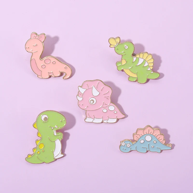 

Green Dinosaur Pin Cartoon Cute Brooch Collar Lapel Decorative Badge Backpack Clothes Jewelry Animal Accessories Enamel Pin Kids