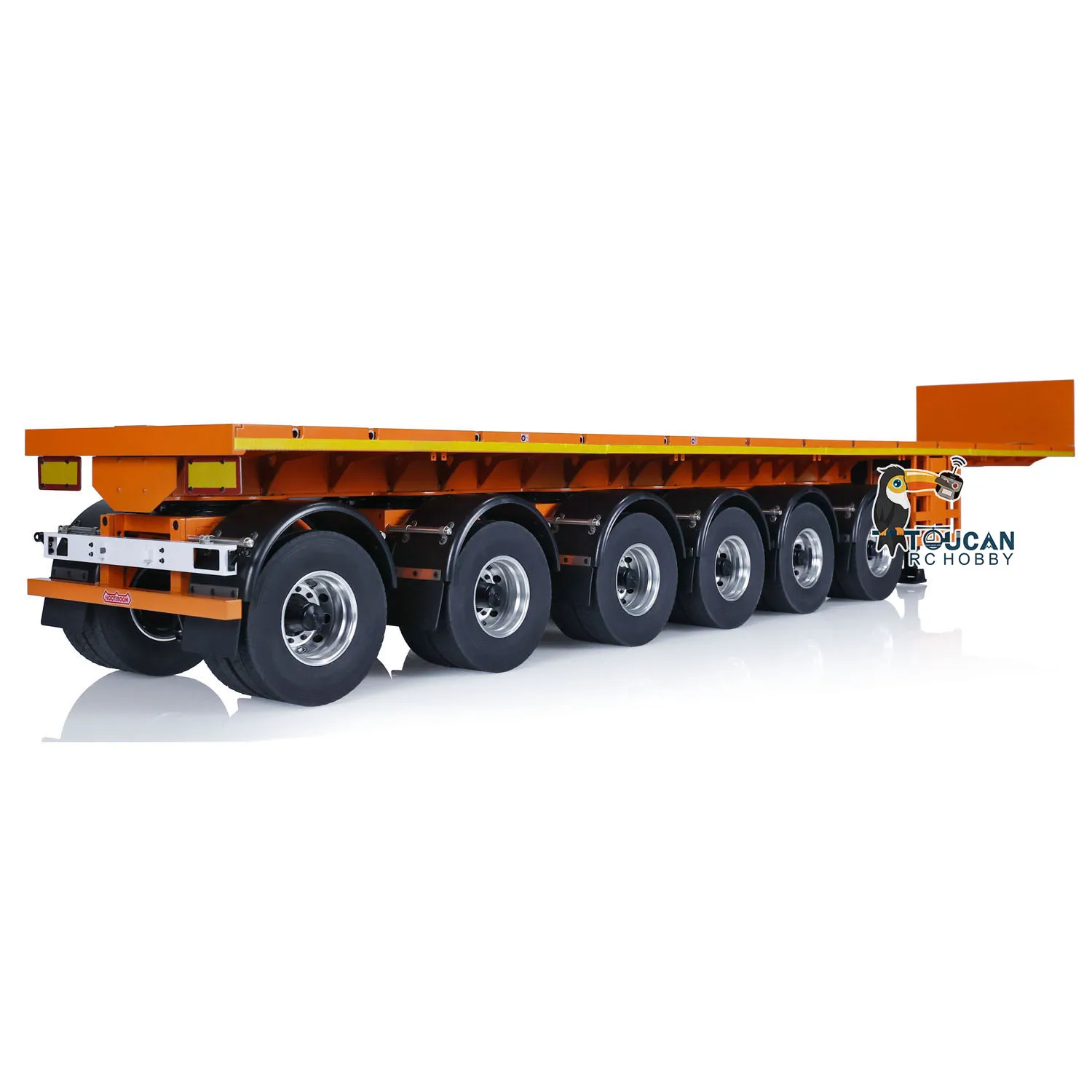 1/14 Fury Bear NOOXION 6-axle Metal Flat Trailer for RC Tractor Truck Remoted TOUCAN Cars Model Painted Toy with Servo TH23376 6