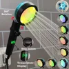 LED Digital Temperature Display Shower Head Temperature Control Colorful Fan Spray Nozzle High Pressure Rainfall Bathroom Shower 1