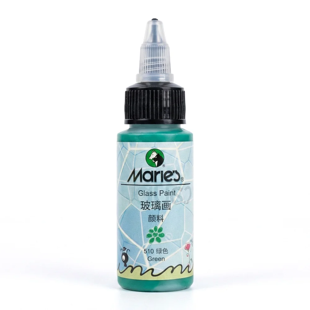 마리의 유리 아크릴 페인트 30ml 투명 자외선 차단 안료 (세라믹, 패브릭, DIY, 핸드메이드, 그래피티용)