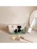 1pc Retro Cat Pattern Makeup Pouch - Stylish & Durable Travel Organizer - Water-resistant 2