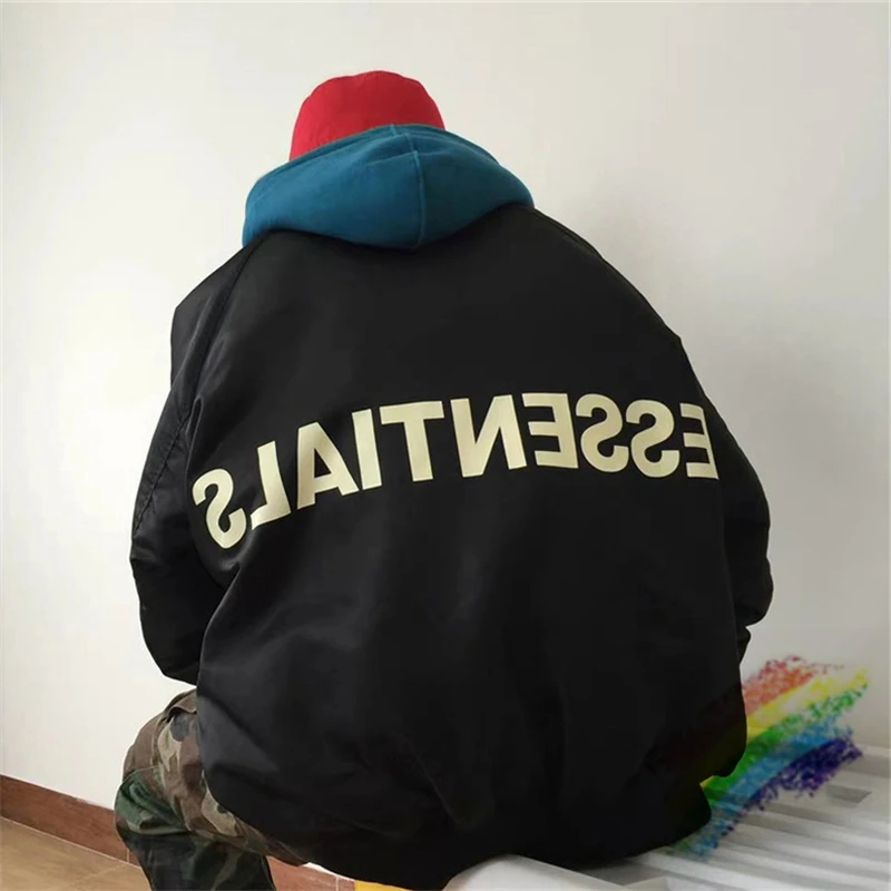 

Essentials Jacket Parkas Men Women 1:1 High Quality Heavy Fabric Black Thicken Flight Air Force MA1 Jackets Coats