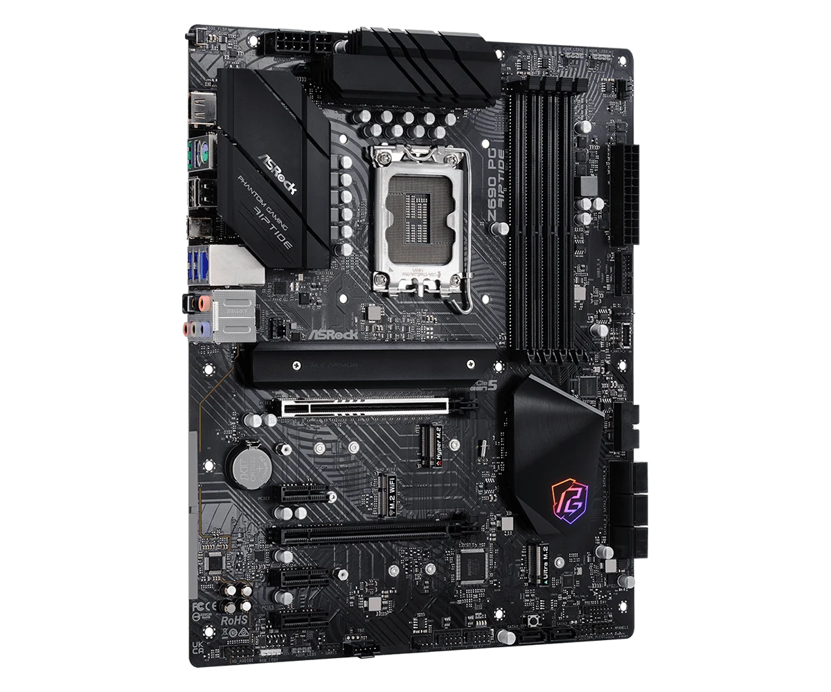 ASRock Z690 PG Riptide Z690 마더보드 LGA1700 DDR4 128GB ATX M.2 지원 14700 14500 14100 13790F 13500 13400 CPU 호환