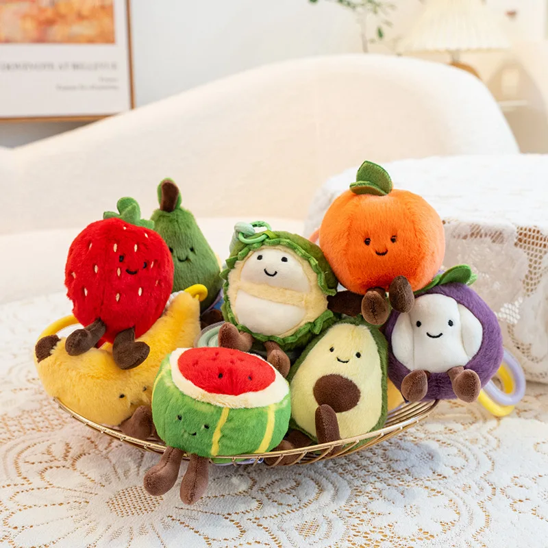 Cute Fruit Plush Keychain Soft Stuffed Toy Bag Ornament For Girls_voghion.com