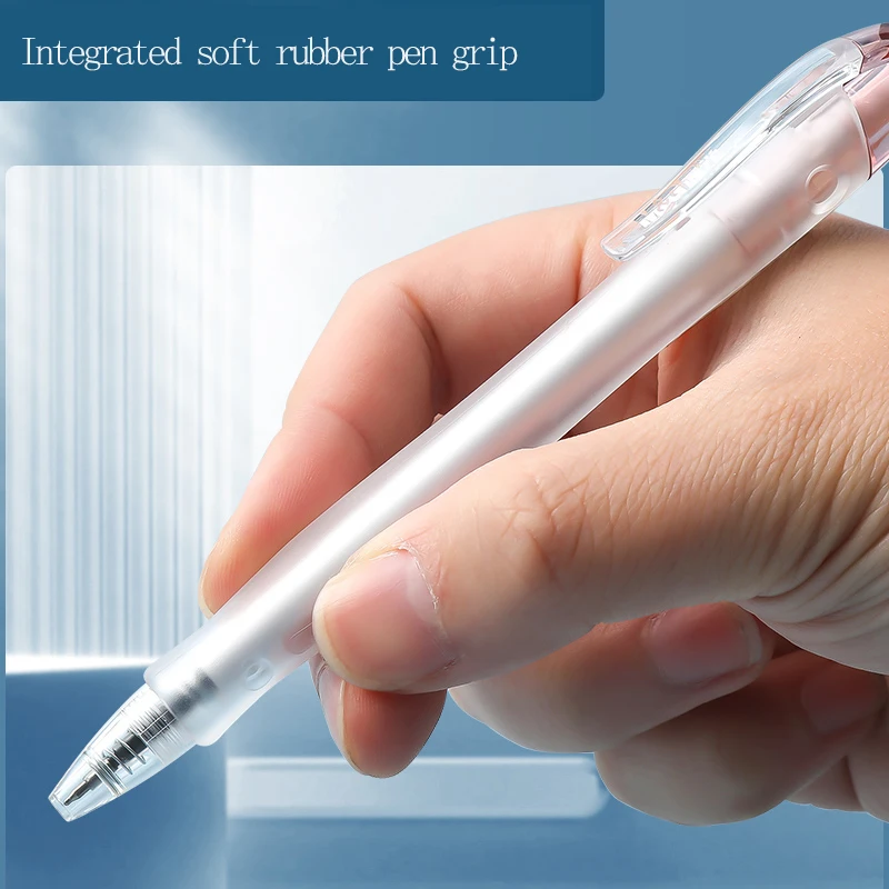 M&G Gel Pen, Quick-Drying Black Ink, 0.5 mm, ST Nib, Integrated Soft Rubber Grip, Refillable, Suitable for Students and Office U