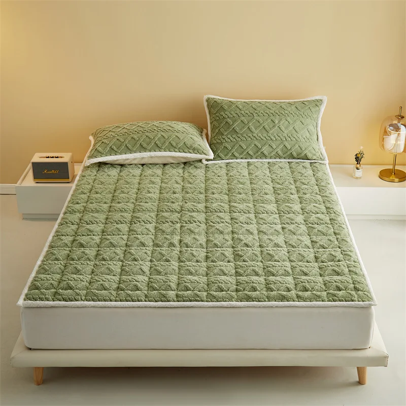 1pc Bed Sheet Winter Thicken Coral Velvet Warm Double Bedspread Household Textiles Luxury Mattress Pad Mattress