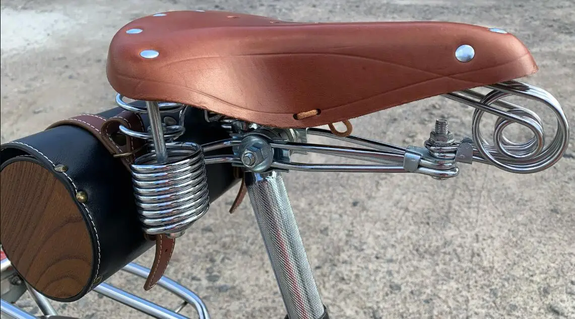 G46 サイクリング自転車サドルヴィンテージ 100% 牛革サドル強化