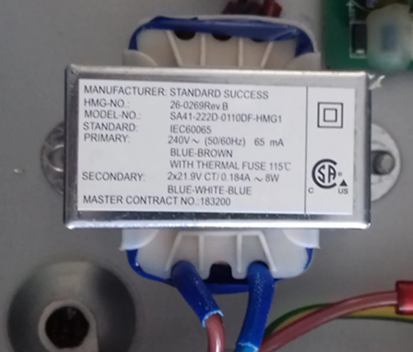 Transformador de Energia ca com Núcleo Magnético tipo Frame Aberto Tensão de Entrada 8w 50hz 60hz 2*21.9v 65ma