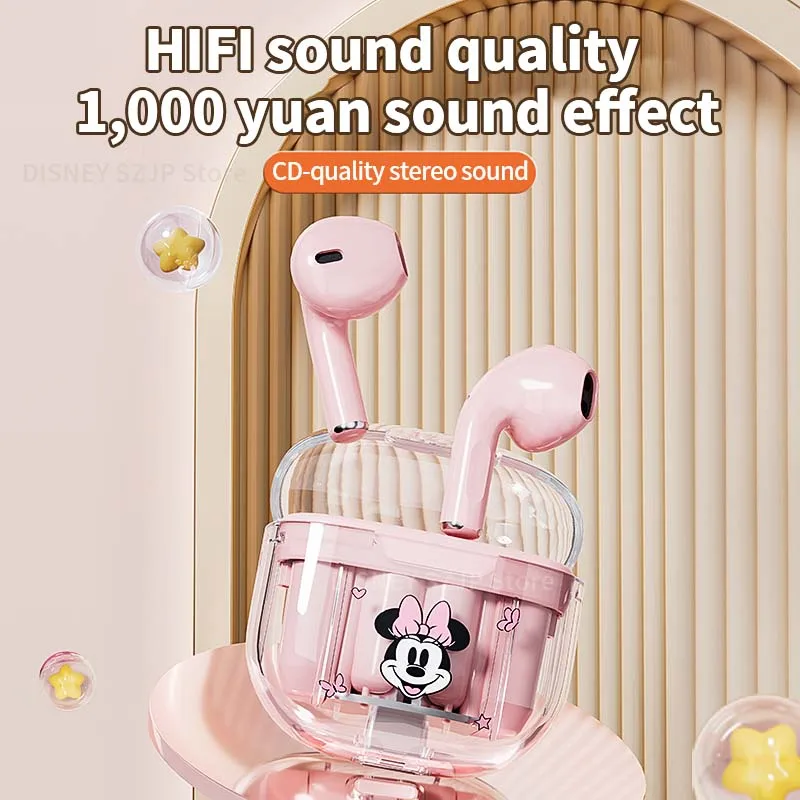 Disney-Écouteurs Bluetooth sans fil Q73, qualité sonore HiFi, casque de sport, réduction du bruit, écouteurs de jeu, longue durée de vie de la batterie, nouveau 4