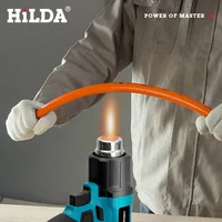 Handheld Hot Air Gun Rechargeable Cordless 300-550℃ Temperature Adjustable Electric Heat Gun with Nozzles for Makita 18V Battery 2