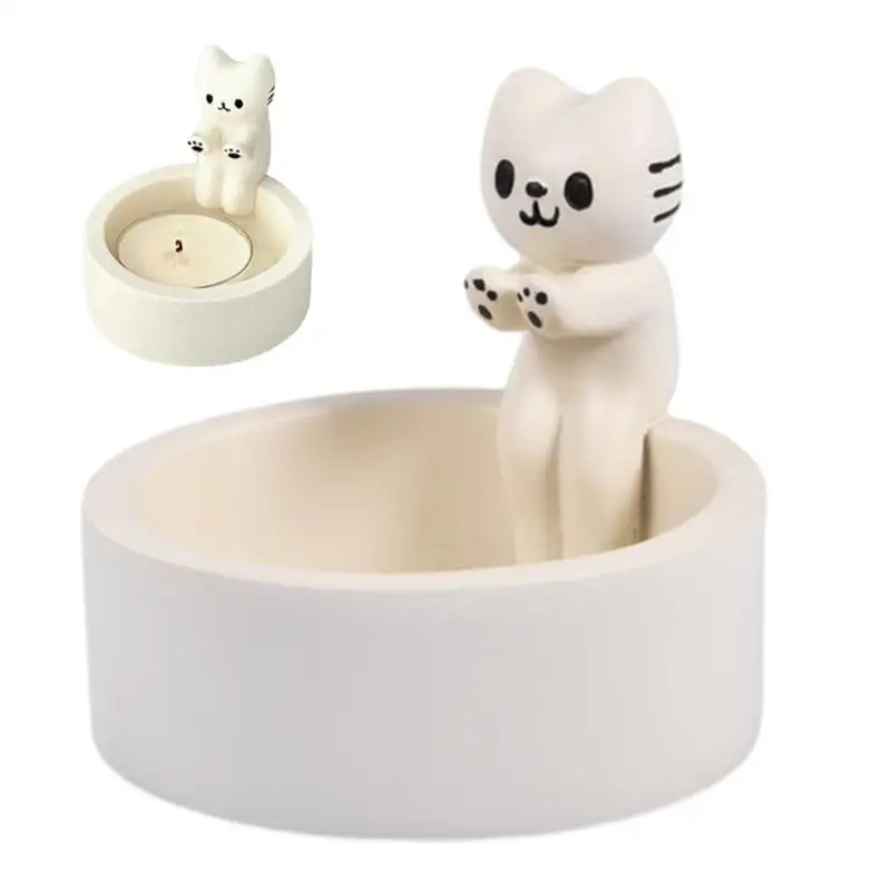 

Подсвечник с мультяшным котенком и согревающими лапами, милый подсвечник для ароматерапии с котом, подсвечник для девушек и женщин, подарки
