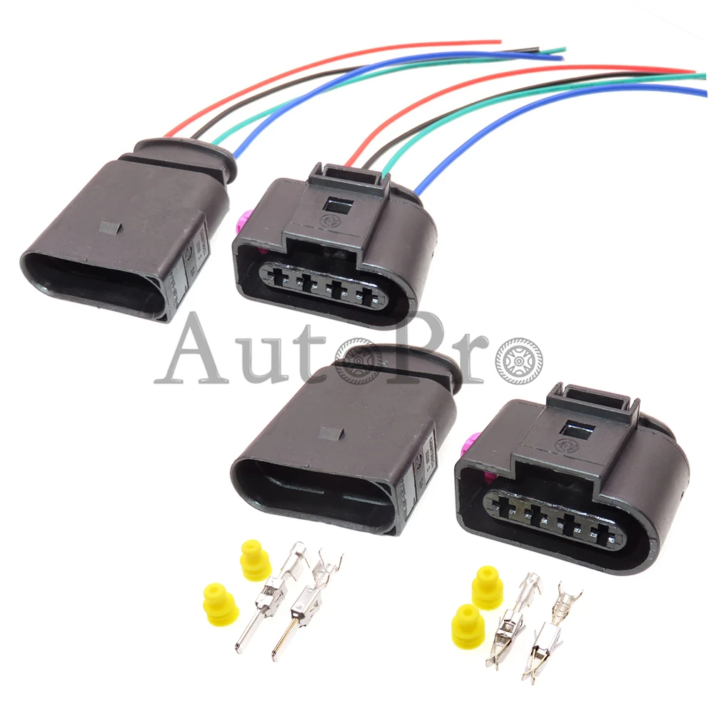 2pcs 4 Pin Car Sensors Male Connector Kit 1J0973824 Compatible With VW