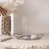 Oval Wooden Stainless Steel Tray Creative Oval Handle Storage Trays Metal Aromatherapy Mirror Cosmetic Storage Home Decorative 5