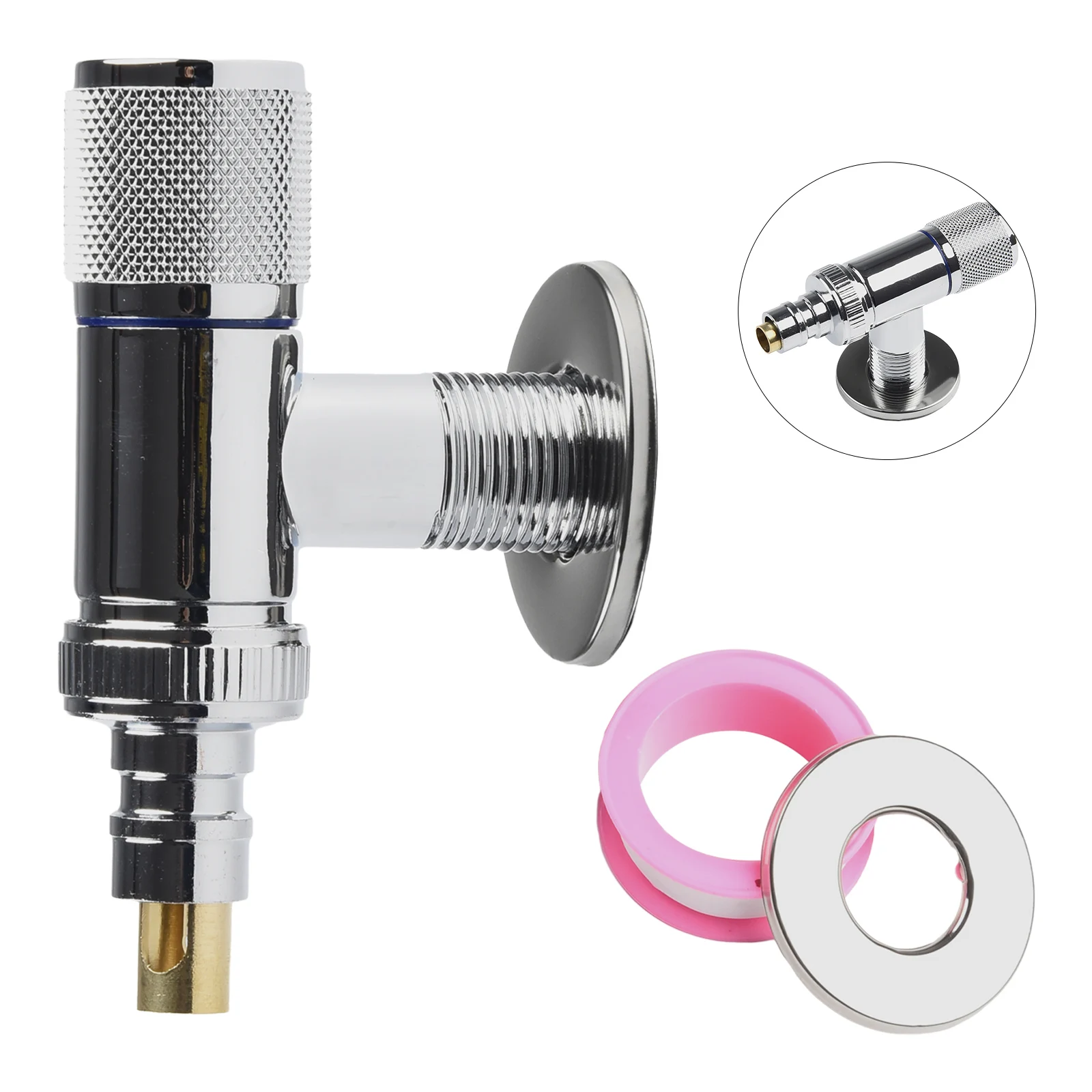 

Надежный и прочный угловой клапан из нержавеющей стали, Вращающаяся ручка, идеально подходит для стиральных машин и ванных принадлежностей