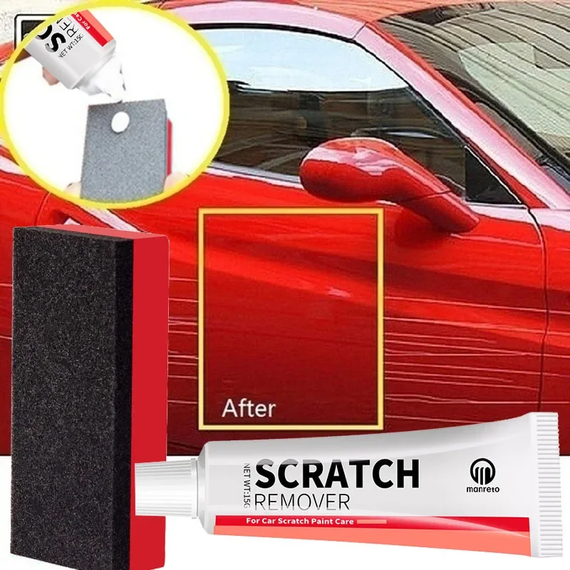 Kit Réparation Rayures Voiture - Crème + Chiffon Nano + éponge - Pour Rayures Légères, Toutes Couleurs