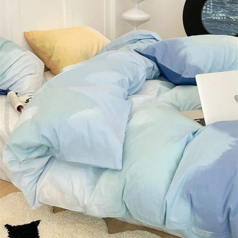 Morandi طقم سرير ملاءات قطنية مغسولة 4 قطعة مجموعة...