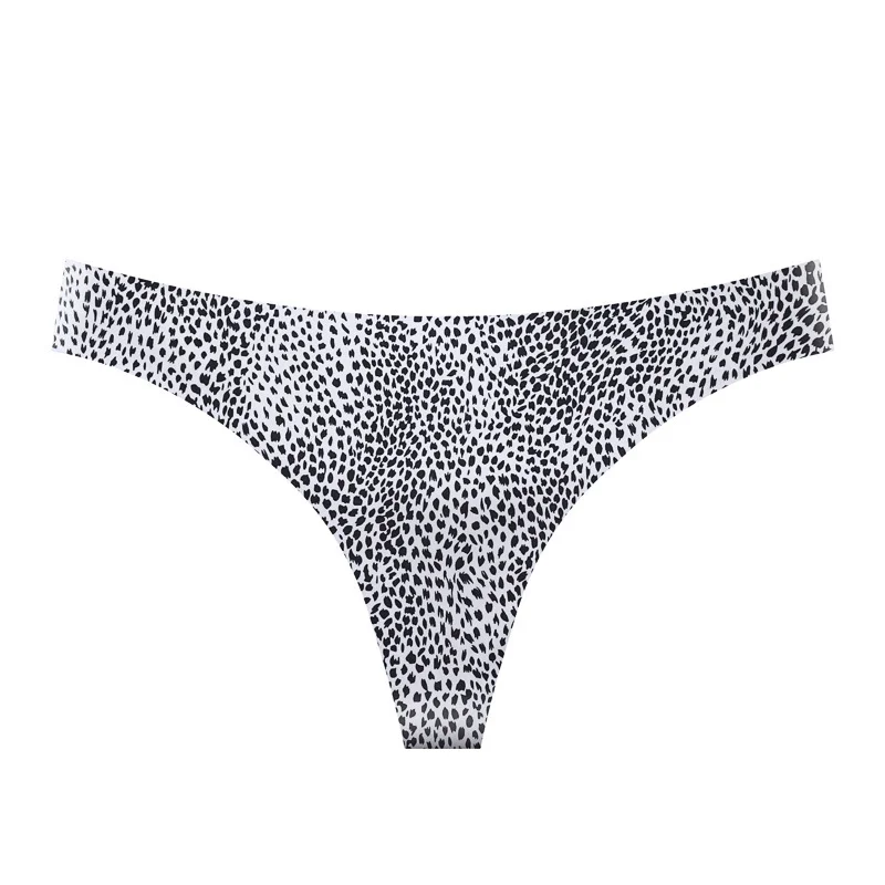 Women's sexy leopard print low waisted thong, soft, breathable, elastic, smooth fabric, comfortable and casual underwear