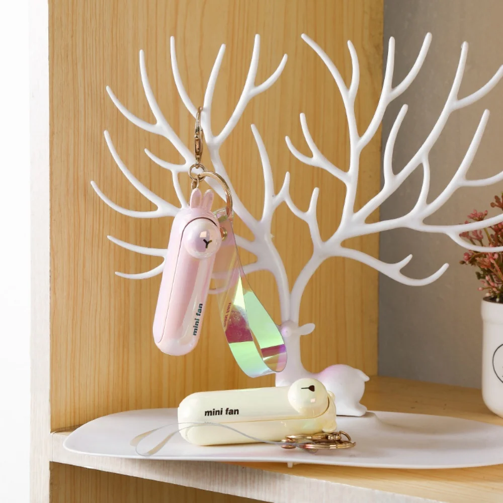 Wholesale 1pcs Cute Mini Fan Hand USB Fold Portable Bedside Office Kipas Charge Battery Table Desk Cooling Folding Handheld Fan
