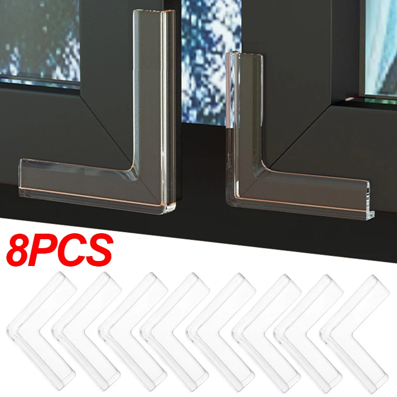 

1/8PCS Transparent Silicone Protector Windows Right Angle Crash Pads Desk Corner Edge Protection Cover Anticollision Guards