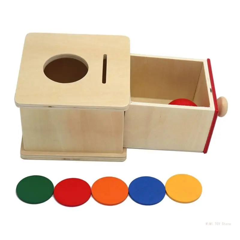 

Coin Box Wooden Puzzle Toy Toddler Fine Motor Skill Teaching Aids Activity Toy