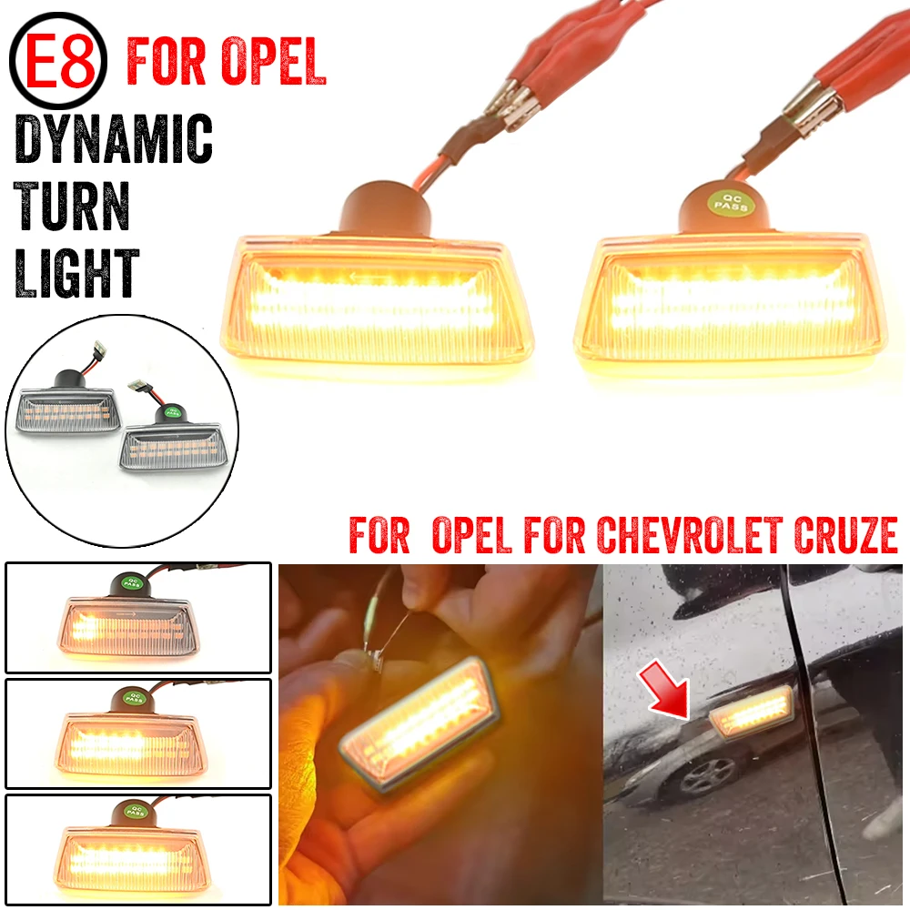 Indicatore di direzione dinamico a LED Indicatore di posizione laterale per OPEL Astra H Zafira B Corsa D Insignia A Meriva B Chevrolet Cruze  34