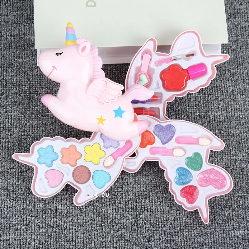 Kid Pink Unicorn Makeup Kit Box Washable Simulation Pretend Play Cosmetic Set Toys Non-Toxic Safe Bracelet Beauty Toy Gift Girl 14 Kid Pink Unicorn Makeup Kit Box Washable Simulation Pretend Play Cosmetic Set Toys Non-Toxic Safe Bracelet Beauty Toy Gift Girl