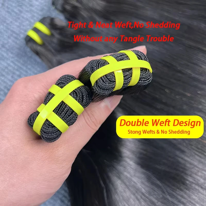 Human Hair Bundles Unprocessed Vietnamese Raw Virgin Bone Straight Original Double Weft Extensions #1B