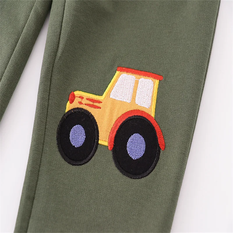 2-7T Cars Embroidery Baby Sweatpants Autumn Boys Girl Trousers Pant Drawing Clothes Pants Boys Kids Wear