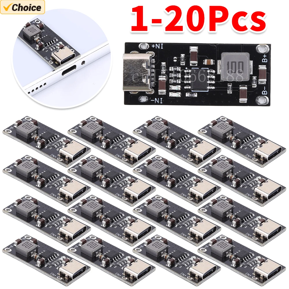 1-20PCS IP2312 CC/CV Mode Type-C USB Input High Current 3A Polymer Ternary Lithium Battery Quick Fast Charging Board 5V To 4.2V