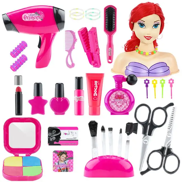 35pcs Doll Hair Beauty Dress Up Salon Set Pretend Play Makeup Set With Blow  Dryer And Other Styling Tools Fashion Toy For Kids - AliExpress