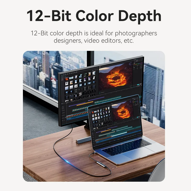 Vention USB C to HDMI ̺, HDTV   º -HDMI  ,  3-HD ڵ, 8K